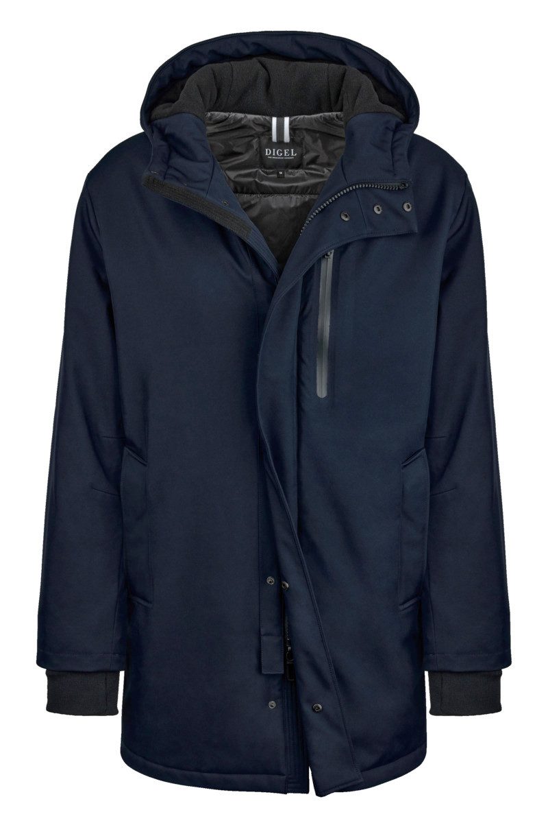 Digel Allwetterjacke DIGEL Herren Winterparka Dunkelblau mit Kapuze große Größen