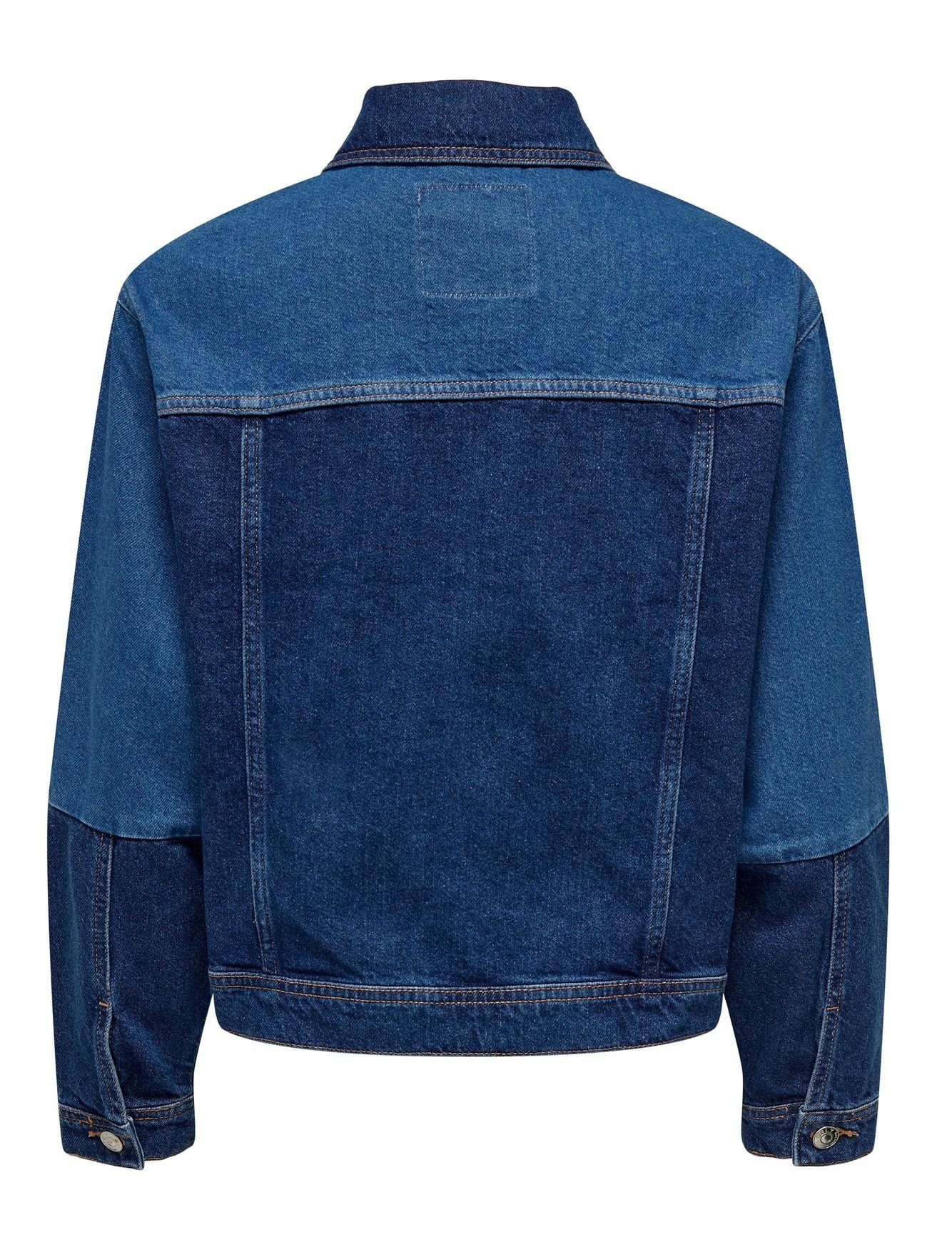 Übergang Jeansjacke Vintage Basic Jeansjacke ONLY Block ONLKIM in Denim Blau Langarm 4882 Colour