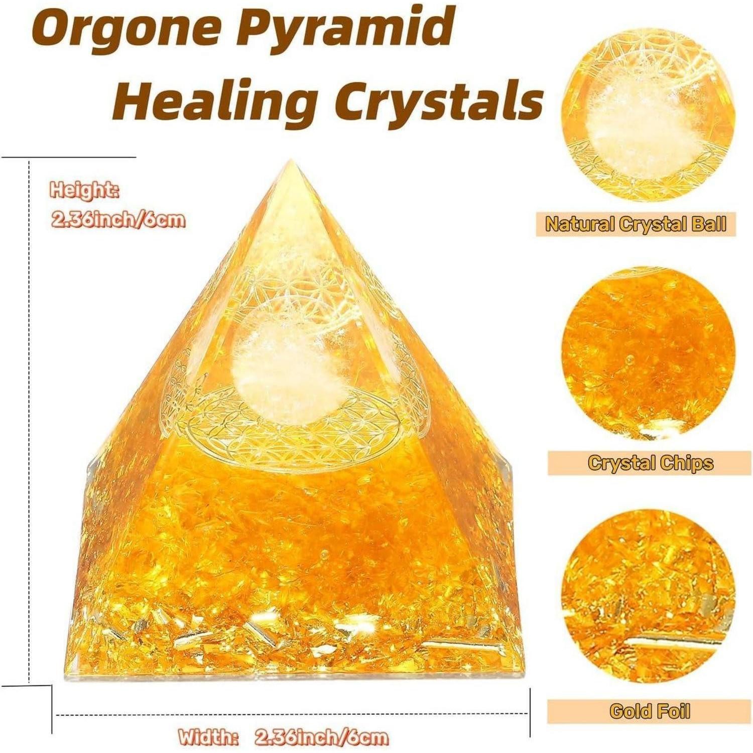 LuxusKollektion Edelstein Pyramide Kristall Edelstein Reiki Esoterik Geschenk Citrin, (1-St) – Bild 2 von 5