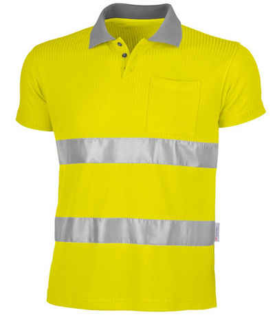 QUALITEX HIGH QUALITY WORKWEAR Poloshirt signalfarbenes Polo-Shirt für PROfessionals aus Mischgewebe (1-tlg) Warnschutz-Arbeitsshirt - Atmungsaktiv - Strapazierfähig - Reflektion