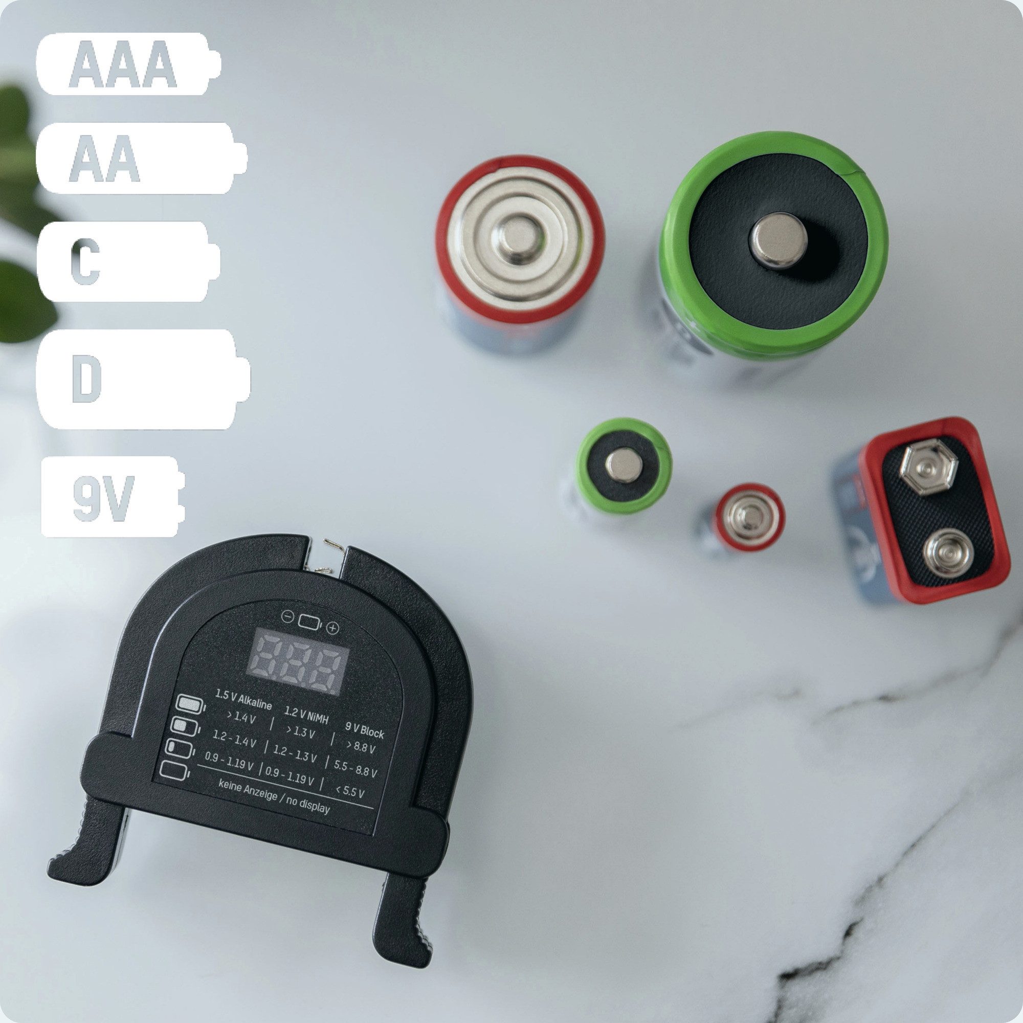 ANSMANN AG Universal Akku- und Batterietester für AAA/AA/Baby C/Mono D/9V Batterie-Ladegerät – Bild 4 von 5