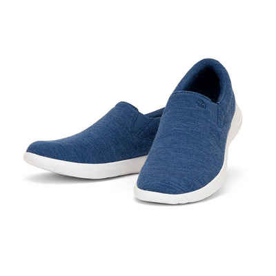 merinos - merinoshoes.de Bequeme Turnschuhe, Slipper für Herren Sneaker atmungsaktive blaue Schuhe aus weicher Merinowolle