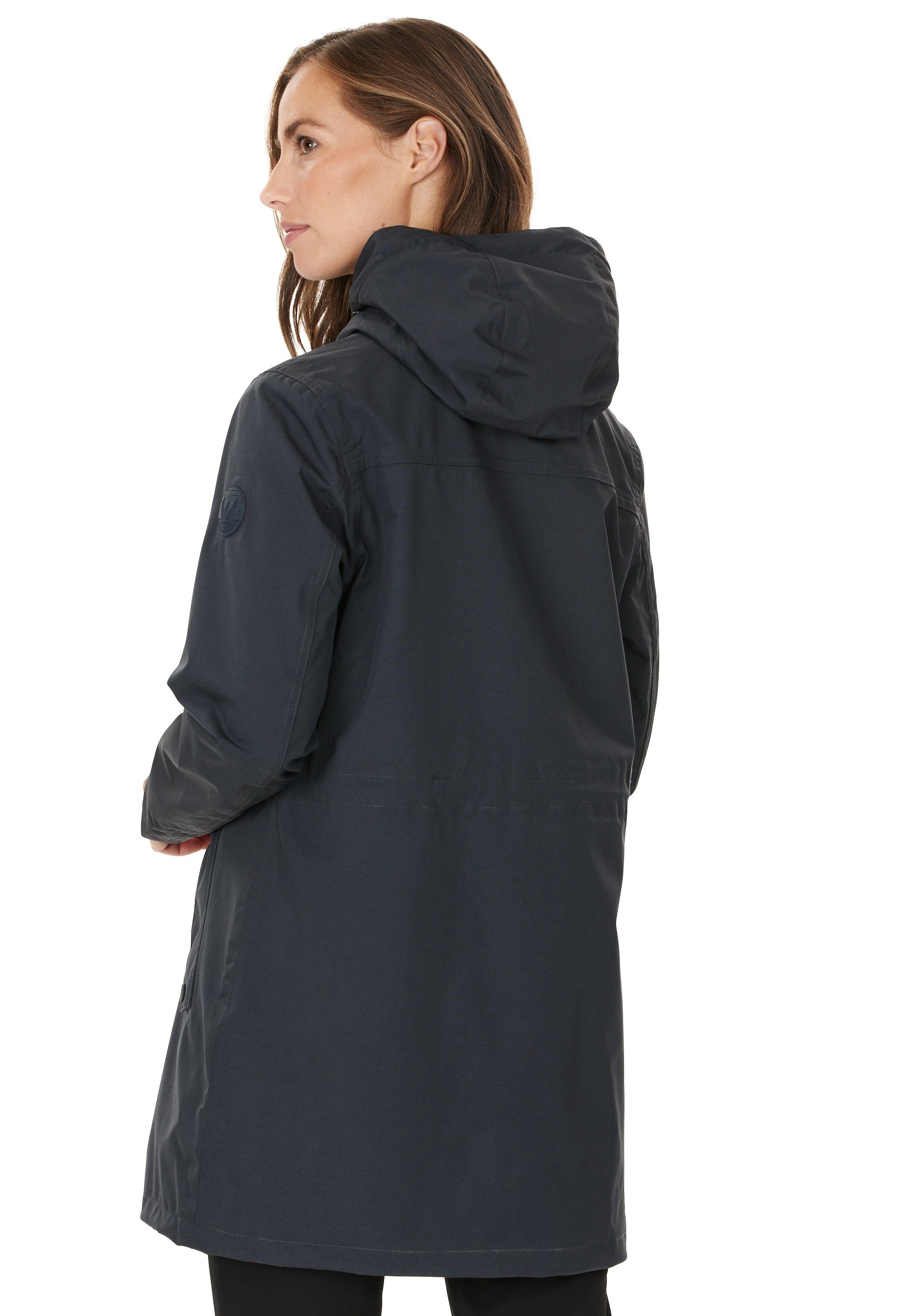 WHISTLER Regenjacke schwarz mit LEIA komfortablem Langschnitt