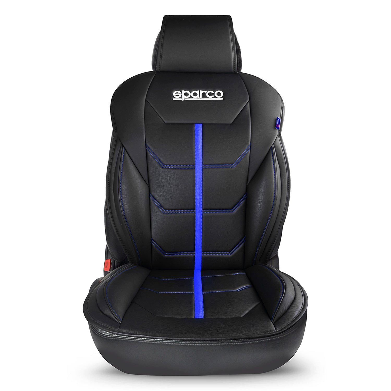 OMAC Autositzbezug SPARCO Sitzkissen Sitzauflage Universal Schwarz Blau Sitzschutz, Atmungsaktiv, sportliches Aussehen, ergonomisch