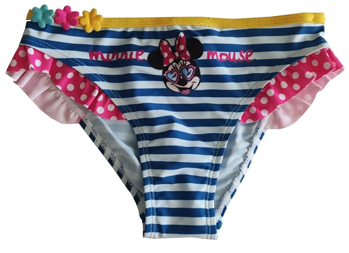 Sun City Badeslip Disney Minnie Maus Badehose, Bikinihose, Badeslip, Badeanzug, Blau-Wei