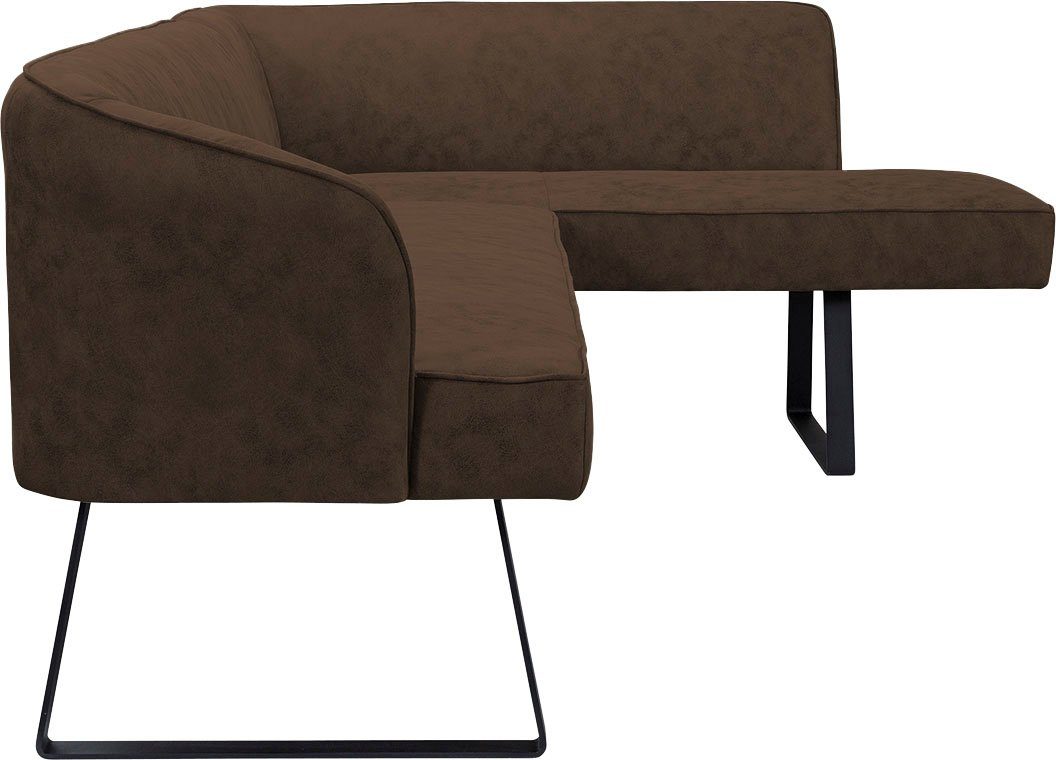 exxpo - sofa in Eckbank fashion Americano, mit Bezug Qualitäten und Metallfüßen, verschiedenen Keder