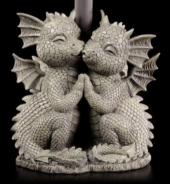 Figuren Shop GmbH Gartenfigur Drachen Gartenfigur mit Solar Lampe - Loving Dragons - Fantasy Garten Dekoration