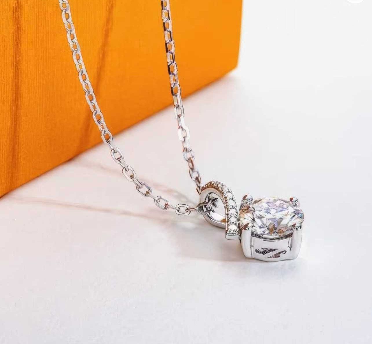 Jumpeak Kette mit Anhänger halskette damen gold 585 echtgold,2ct E VS1 Anhänger-Halskette, labordiamant,geschenk zur firmung mädchen,geschenk für schwester