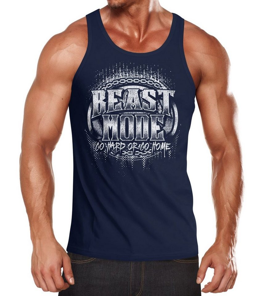 MoonWorks Tanktop Herren Tank-Top Beast Mode Moonworks® mit Print