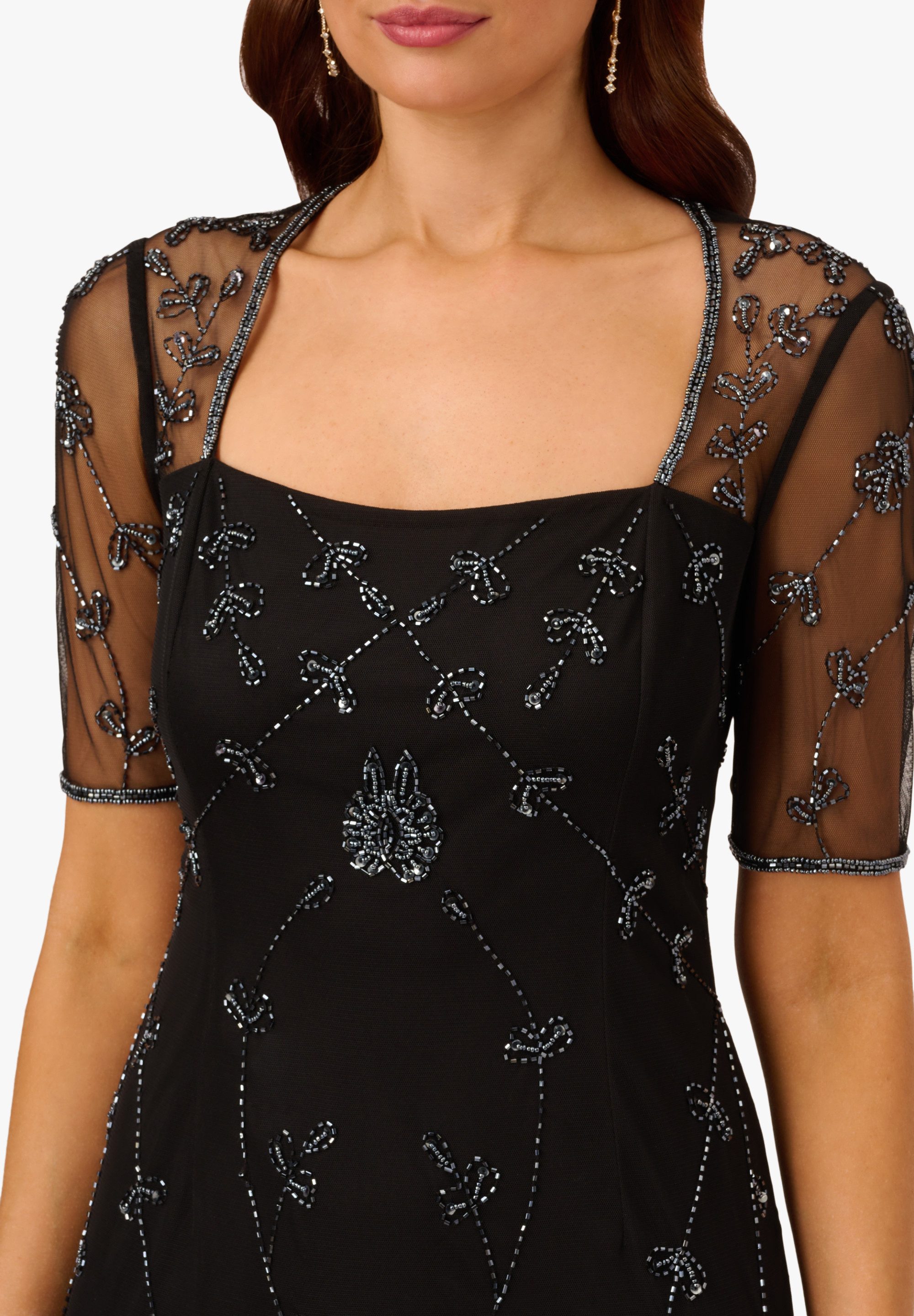 Adrianna Papell Abendkleid Beaded Long Dress Tailliert, figurbetont, elegant