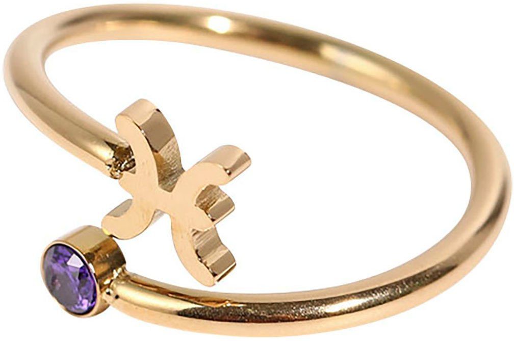 Firetti Fingerring Schmuck Geschenk Damenring Sternzeichen, Made in Germany - mit Zirkonia (synth)