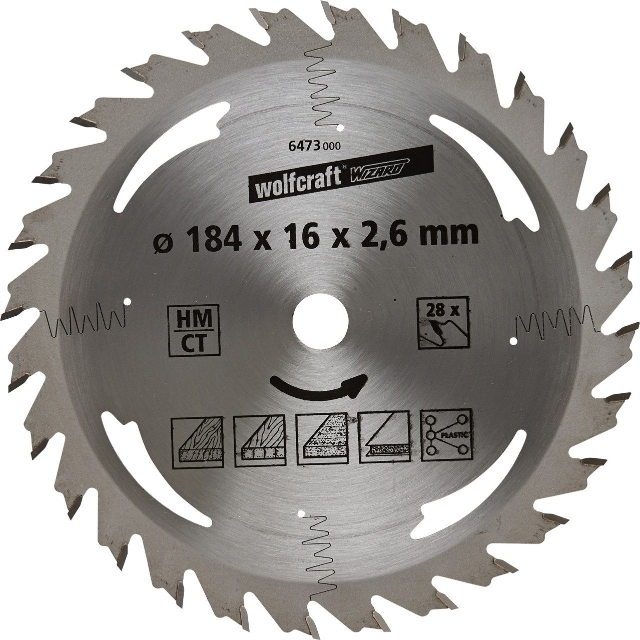 Wolfcraft Kreissägeblatt Wolfcraft Kreissägeblatt Serie silber Ø 184 mm