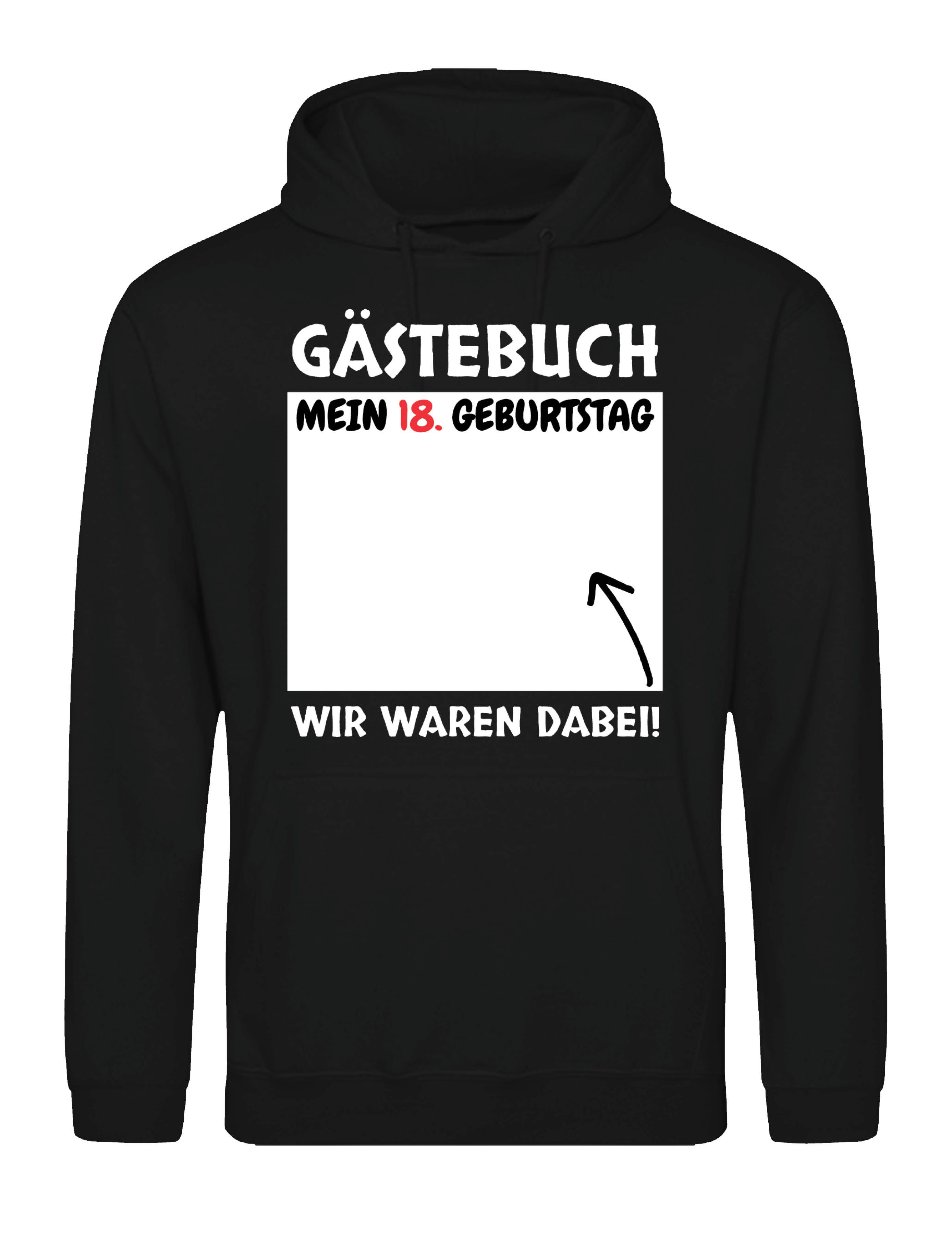 Kapuzenpullover Gästebuch 18. Geburtstag Herren Hoodie cooler Aufdruck Geschenk