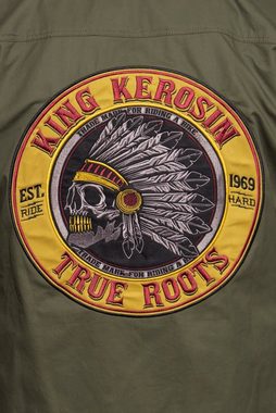 KingKerosin Langarmhemd Indian Rider mit Back-Stickerei