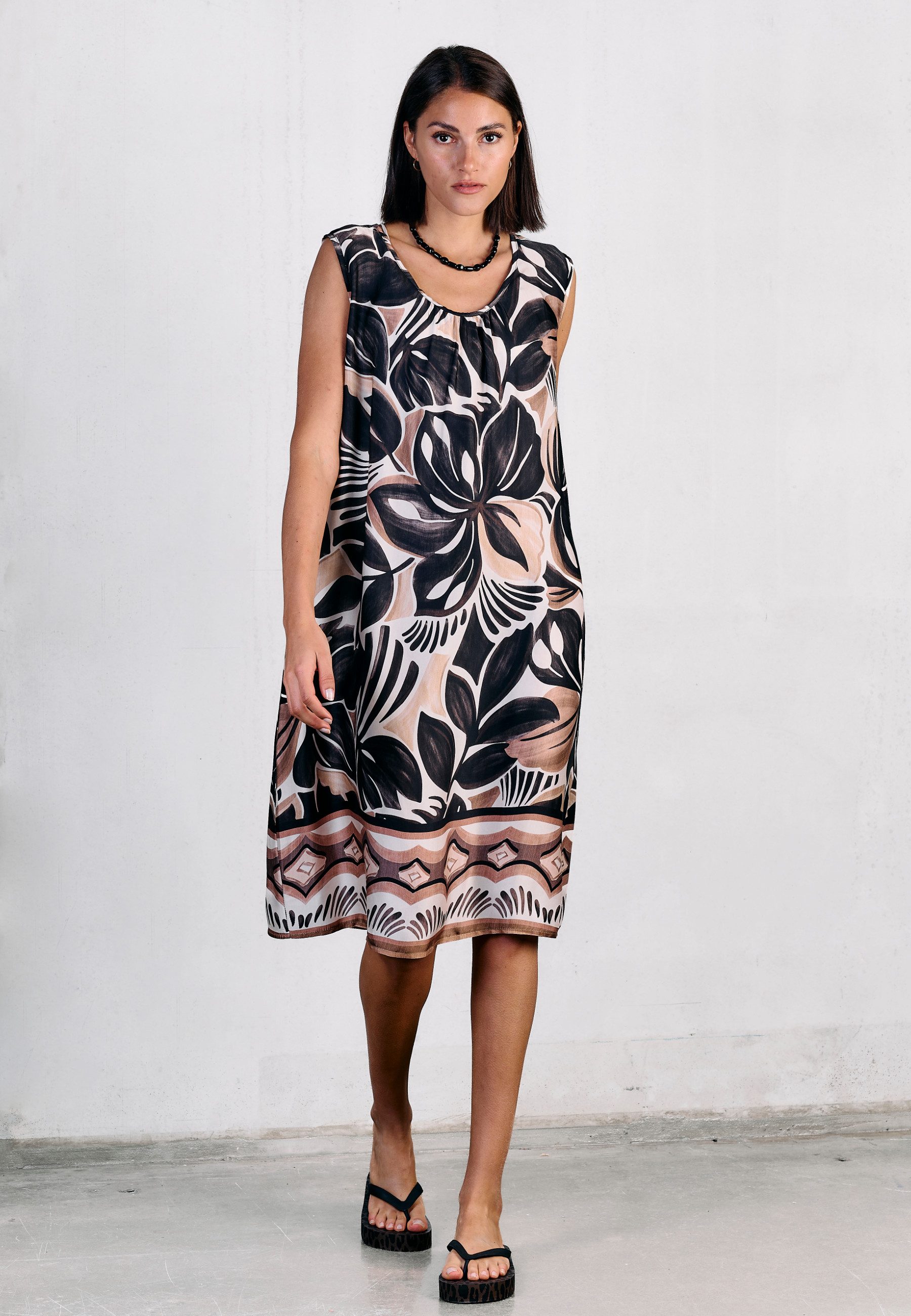 Andijamo-Fashion Satinkleid AVANTGARDE Exklusiv Print günstig online kaufen