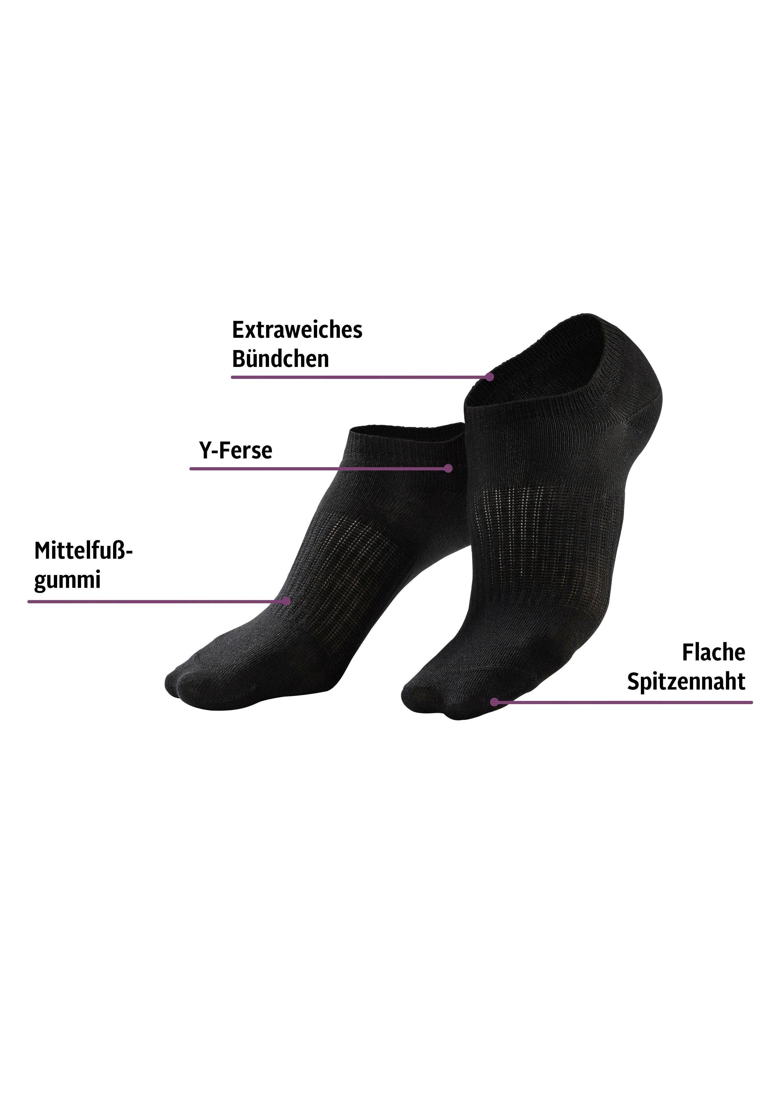 LASCANA ACTIVE Sneakersocken Kurze, Niedrige Socken aus Baumwolle für Sneaker, ohne Frottee (Packung, 7-Paar) mit Mittelfußgummi