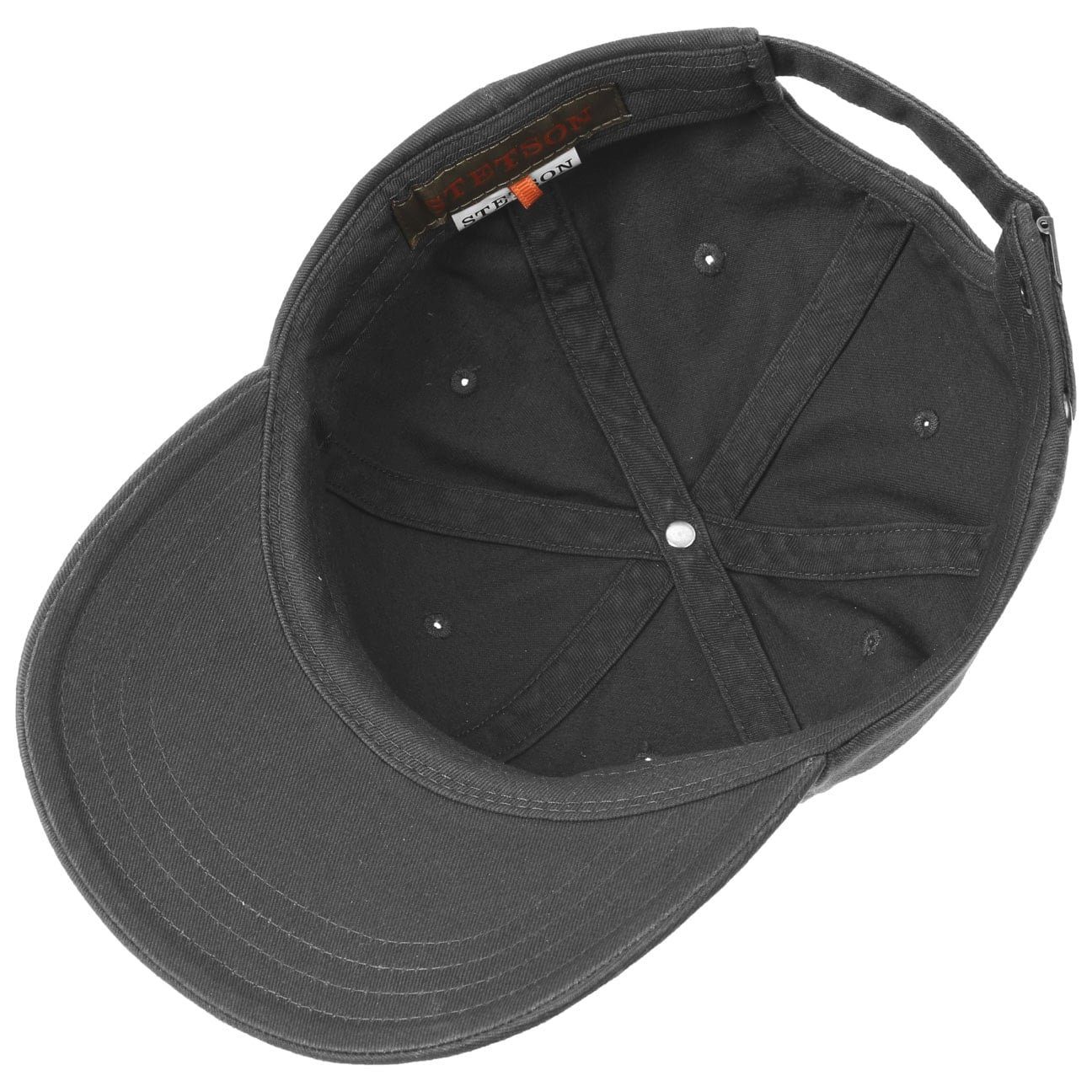 Stetson Baseball Cap (1-St) Basecap Metallschnalle anthrazit