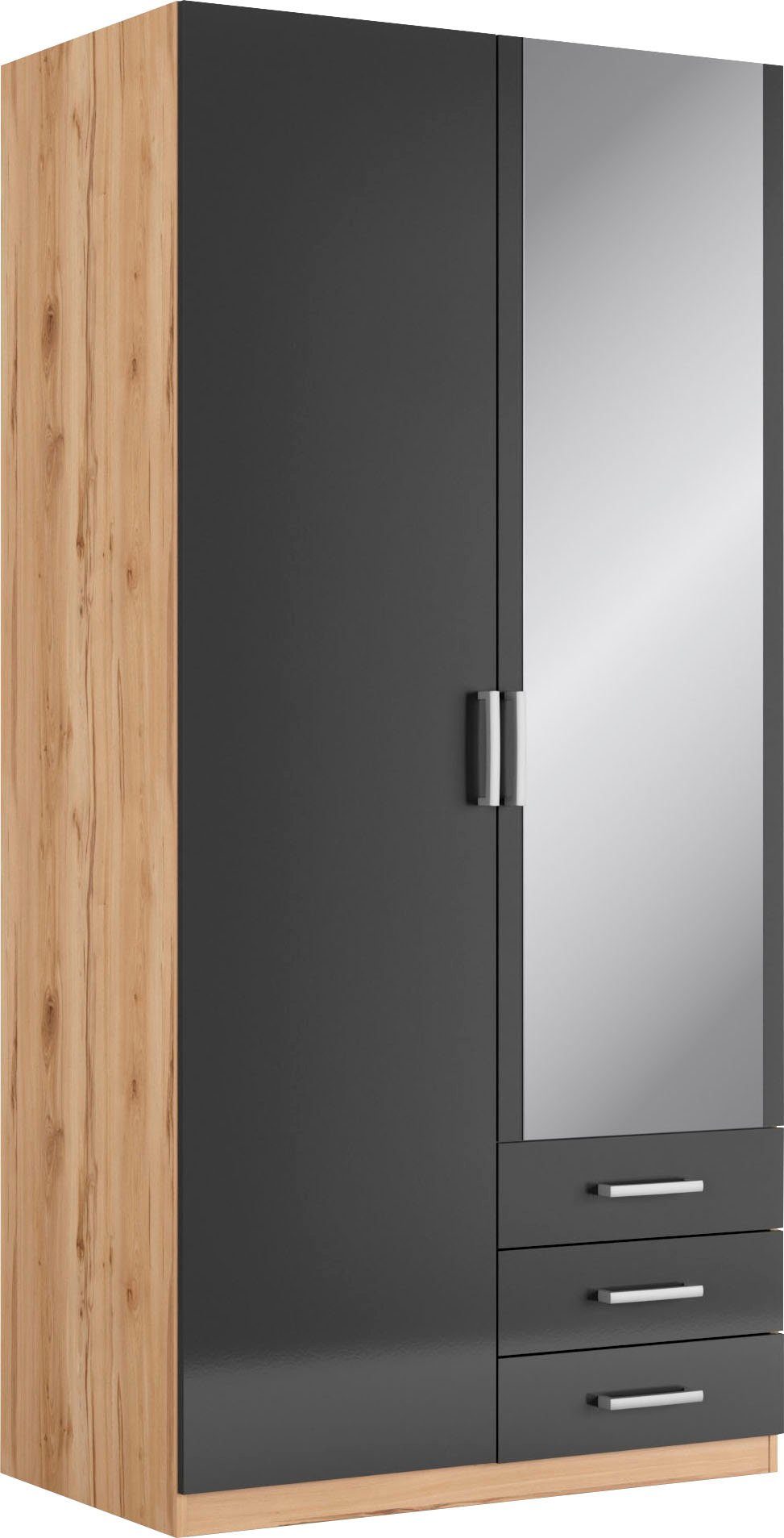 priess Kleiderschrank Amsterdam, viel Stauraum durch viele Schubkästen, Spiegeltüren Optional mit LED-Beleuchtung, Made in Germany