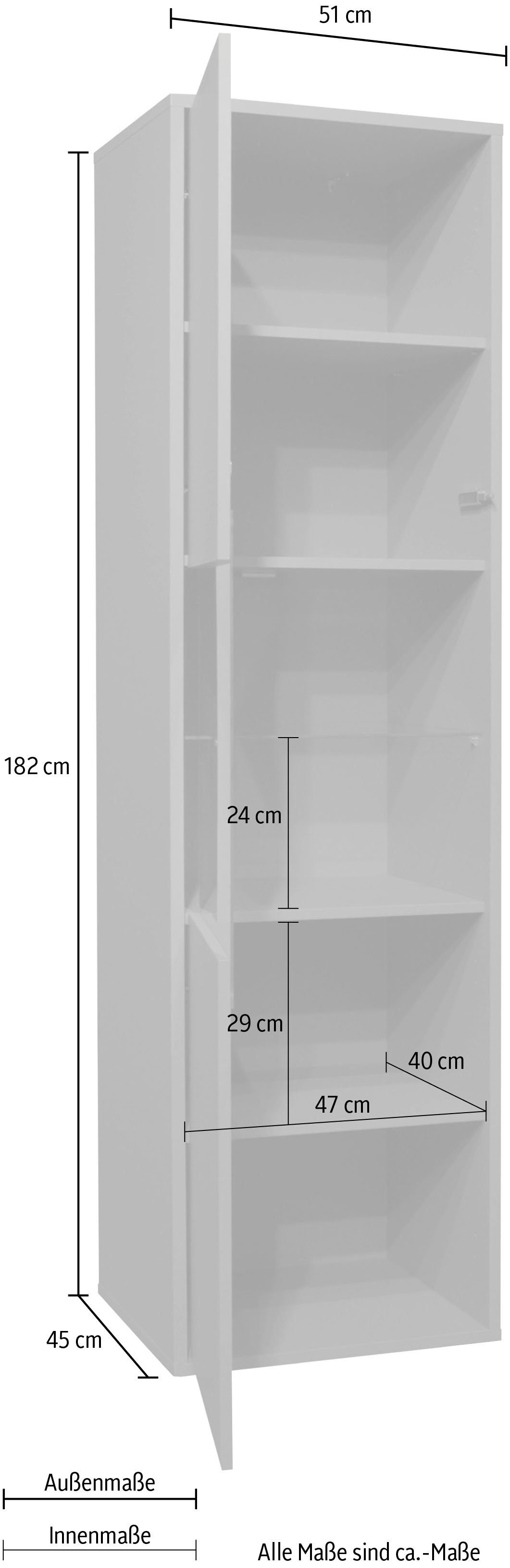 Standvitrine Breite Mäusbacher cm, green wechselbar matt lack pine 51 Türanschlag Bonnie