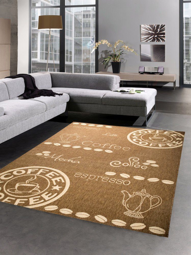 8 braun, Küchenteppich Coffee Carpetia, rechteckig, Sisal Teppich mm Optik Teppich Küchenläufer Höhe:
