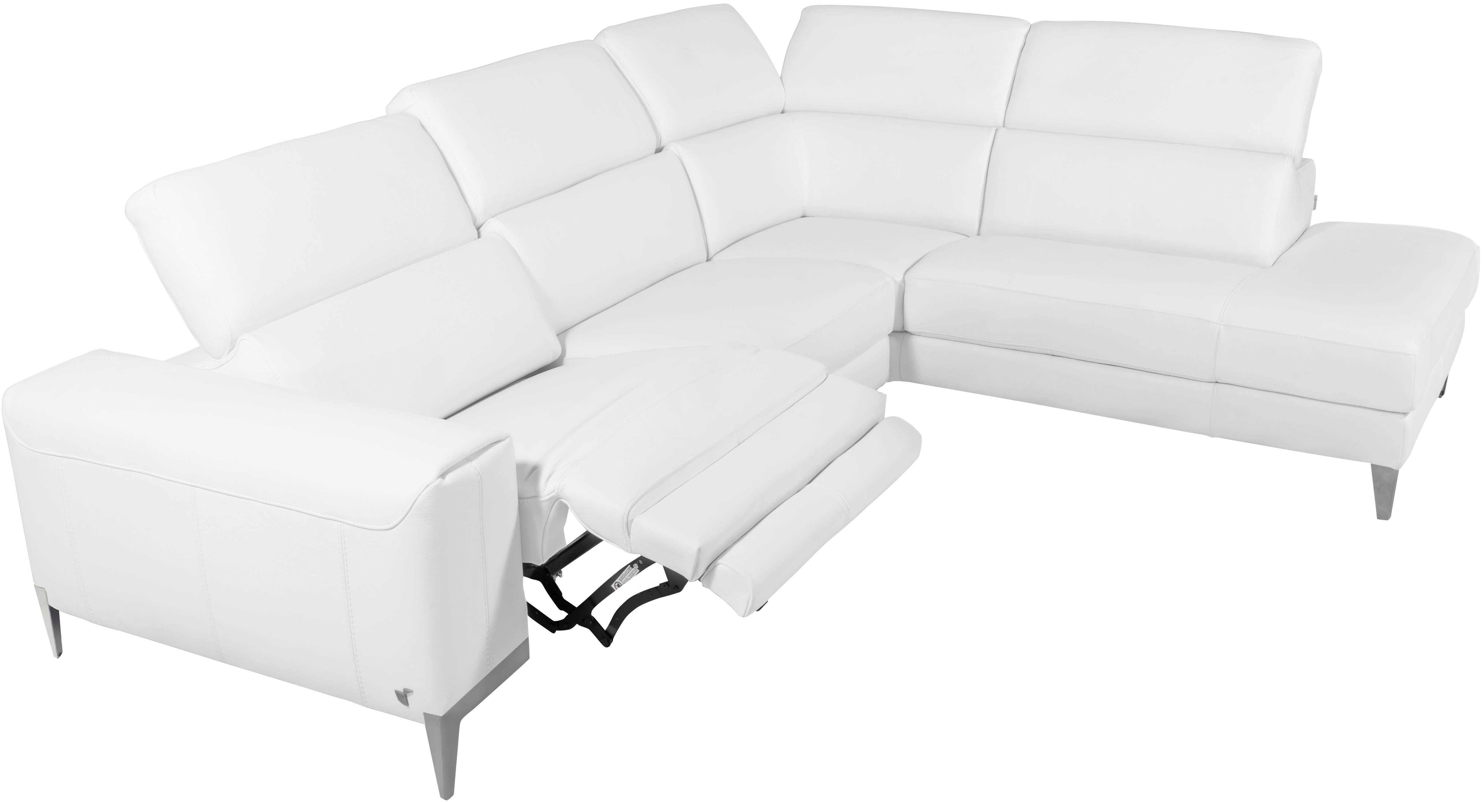 CALIA ITALIA Ecksofa Benja, Designsofa mit erstklassigen Komfortfunktionen zum Wohlfühlen, in Leder, mit elektrischer Relaxfunktion