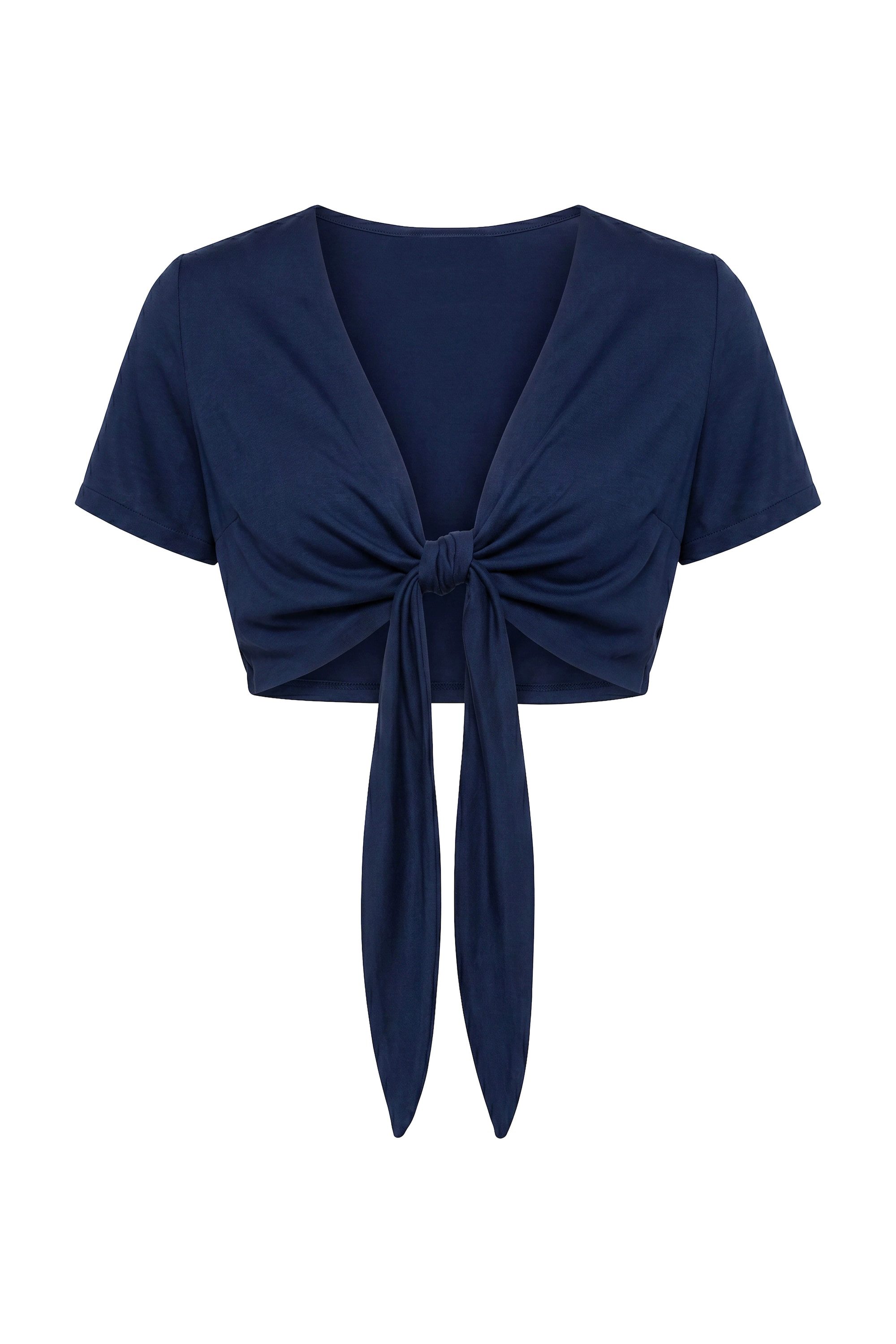 Angel of Style Longbluse Bolero Viskose-Crinkle zum Binden Halbarm