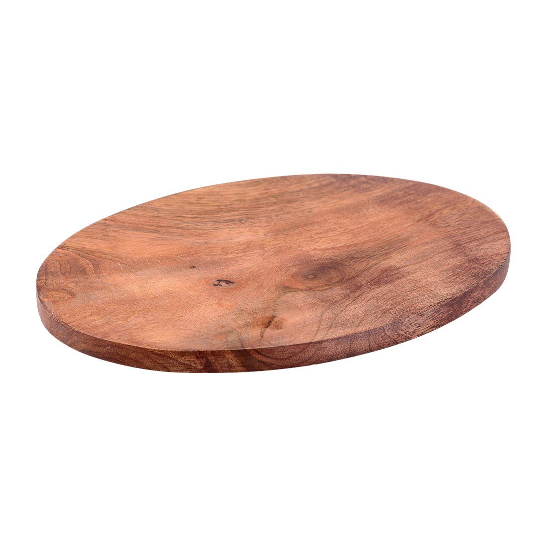 NKlaus Kerzentablett Dunkler Mangoholz Holzteller Oval 10x8cm Presentie