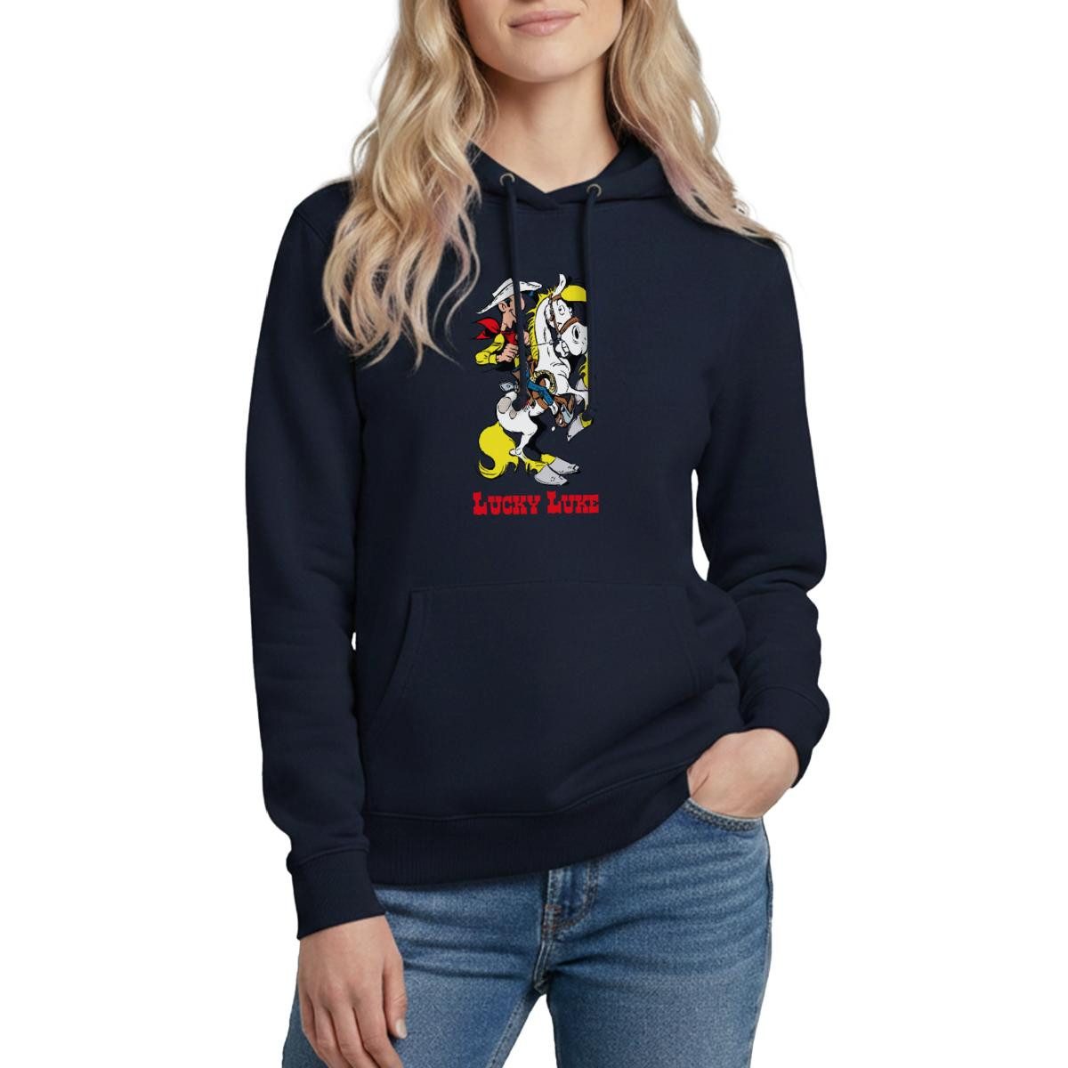Spreadshirt Hoodie Lucky Luke mit Pferd Jolly Jumper Damen Hoodie (1-tlg)