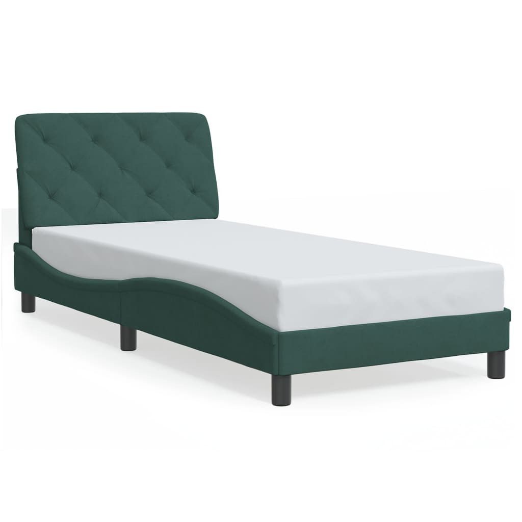 vidaXL Bett Bettgestell ohne Matratze Dunkelgrün günstig online kaufen
