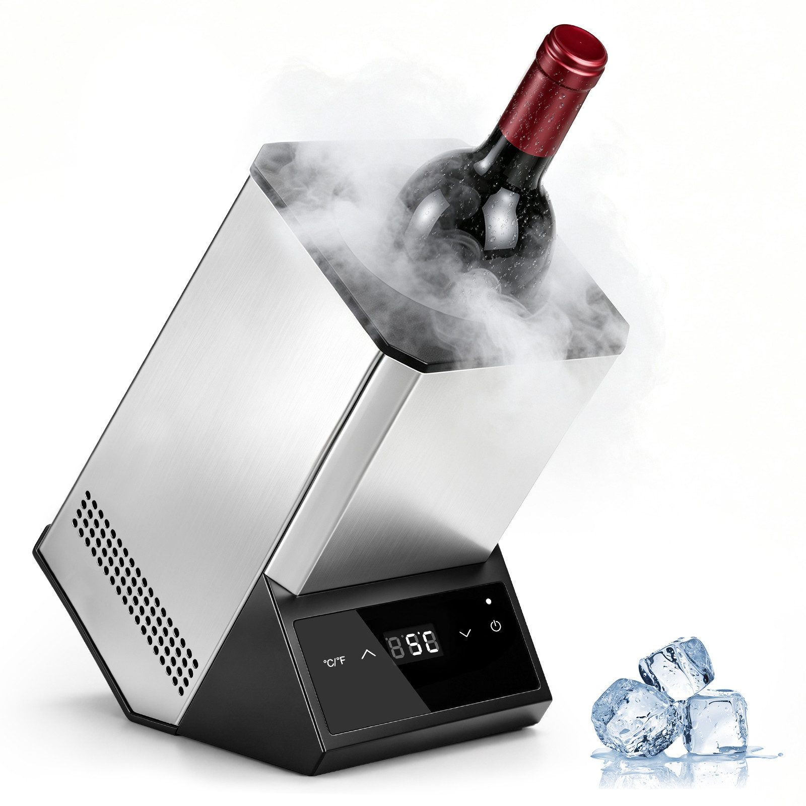 XERSEK Elektrischer Weinkühler Edelstahl Flaschenkühler Getränkekühler Sektkühler mit Touchscreen, für Wein & Champagner, für Geschenk Party