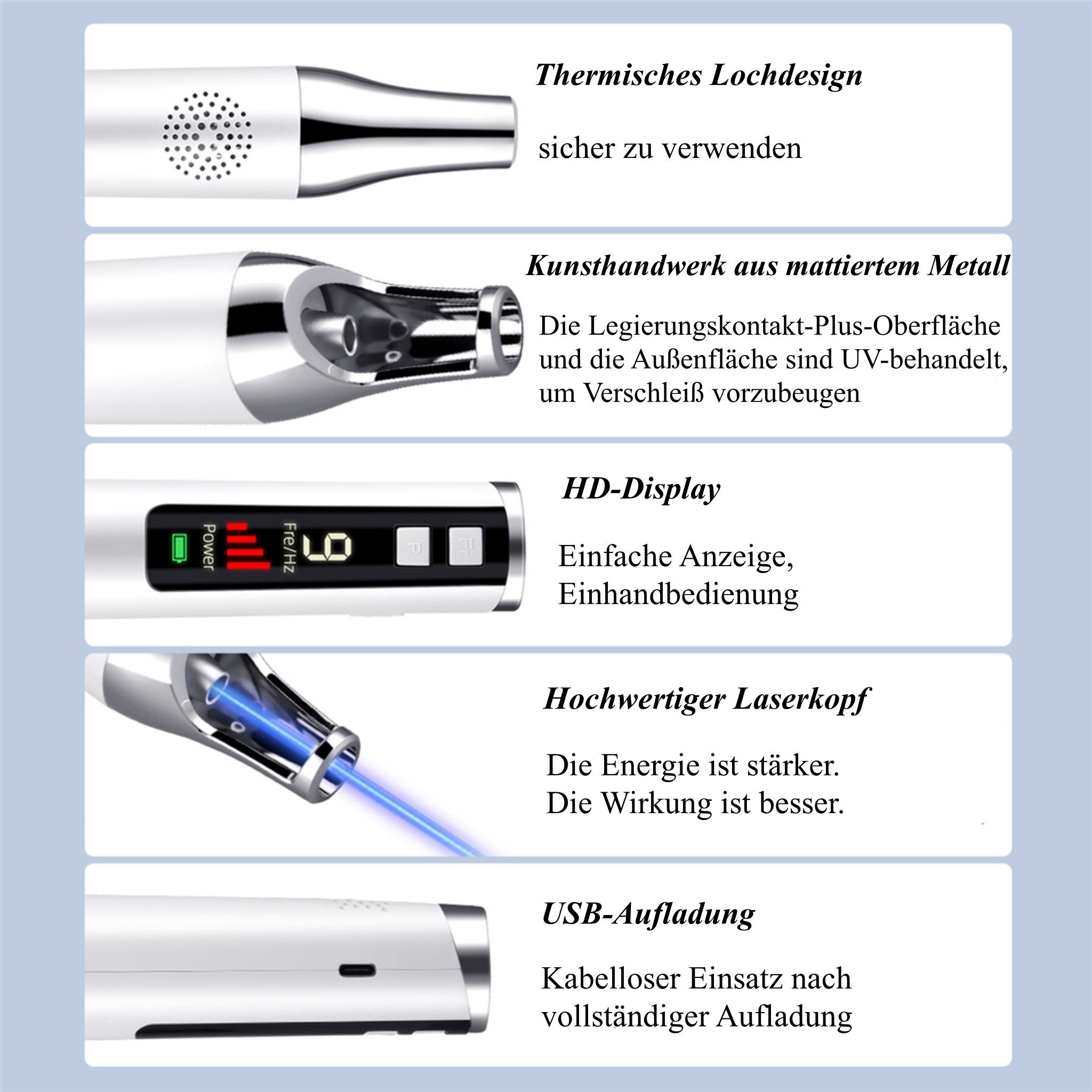 CkeyiN Kosmetikbehandlungsgerät Tattooentfernungsstift, Laser-Pikosekundenstift, Akne, von Augenbrauenpigmenten Entfernung Schönheitspflege und