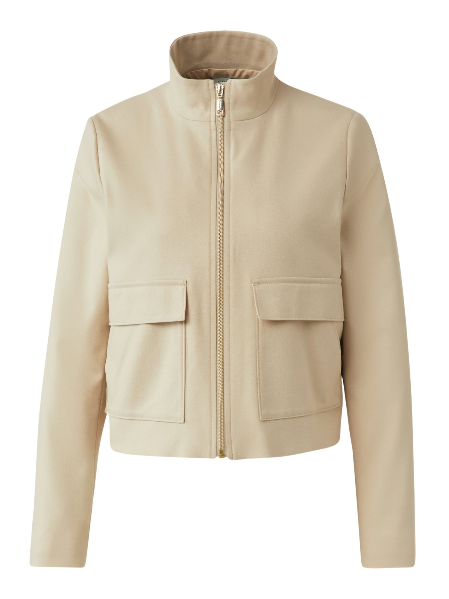 comma Kurzjacke natur,Indoor,Polyester,Unifarben,Stehkragen,Lang,Regular Fit