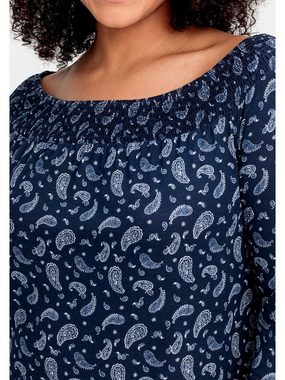 Sheego 3/4-Arm-Shirt Große Größen mit Paisleyprint und Bordürendruck