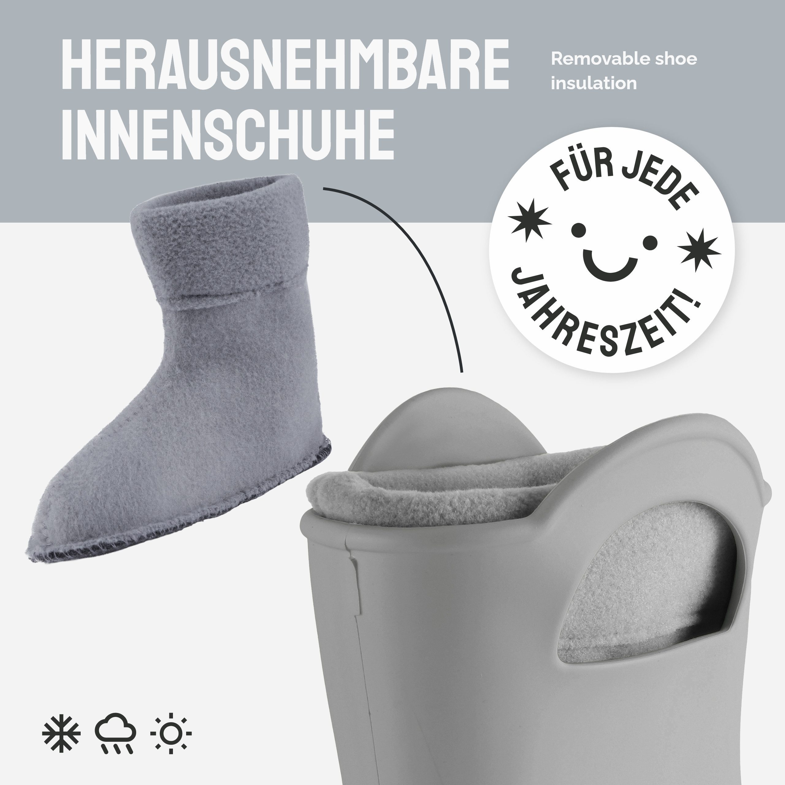 Ladeheid EVA Regenstiefel LA-CA-12 federleichte Regenschuhe Damen Gummistiefel mit herausnehmbares Innenfutter