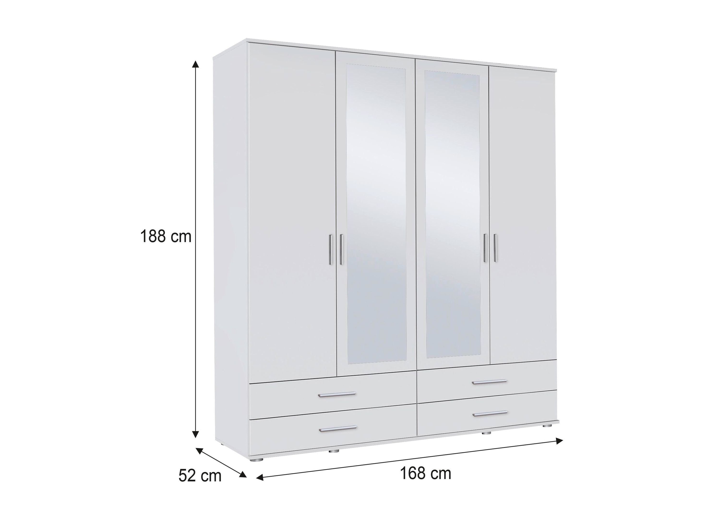Türen 4 188 cm cm 168 weiß - H Kindermöbel Schranksystem Rasa 24 B