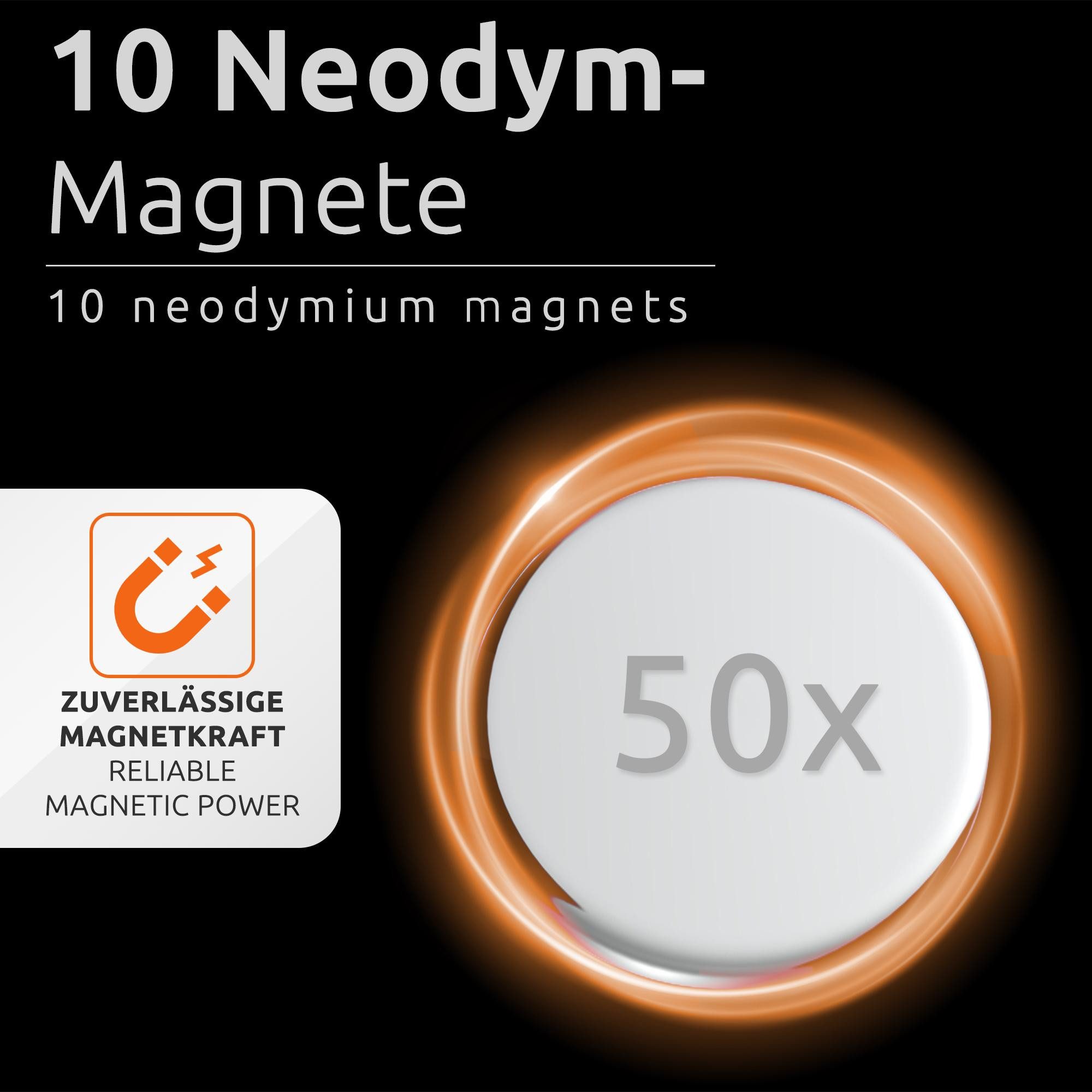 ECENCE Magnet Neodym Klebe-Magnete 50x selbstklebend Magnet rund (50-St) – Bild 4 von 5