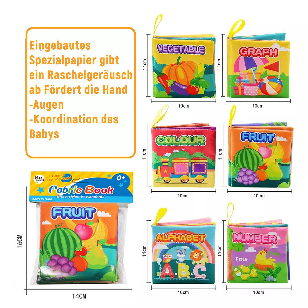 ZEUOPQ Stoffbuch Baby-Stoffbücher Greifspielzeug Baby Stoffbuch günstig online kaufen