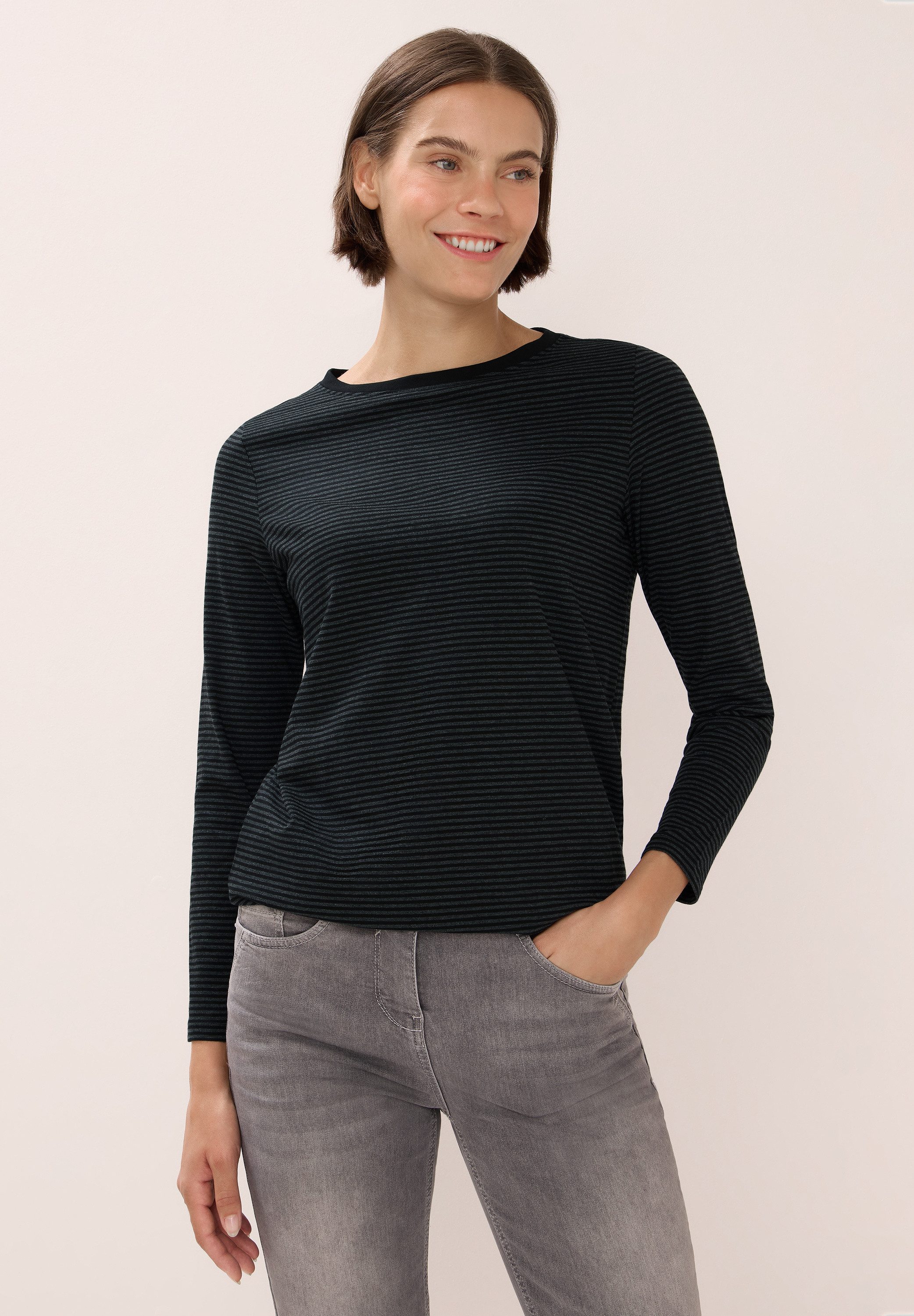 CECIL Langarmshirt im soften Baumwoll-Mix