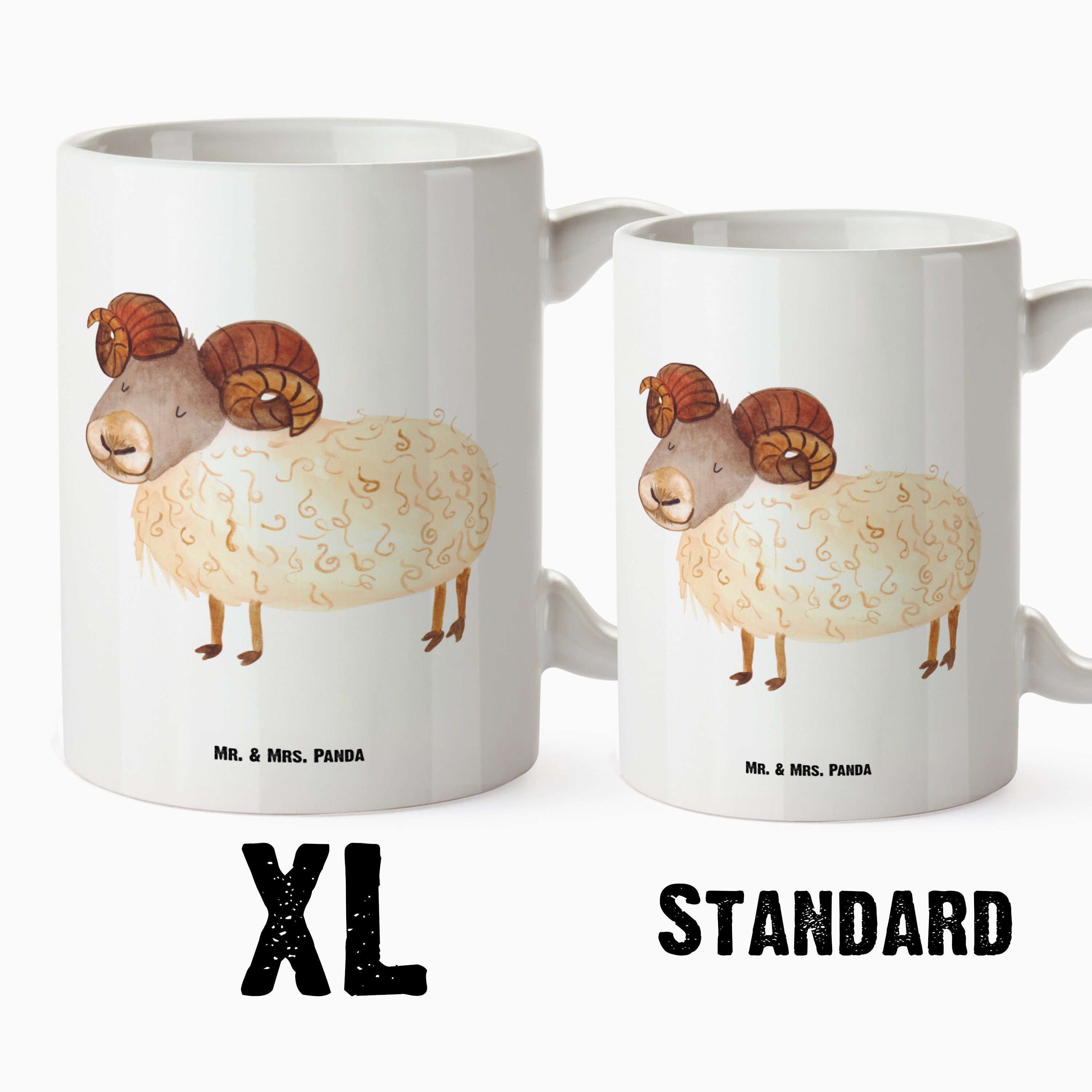 - Tasse Mr. & Keramik Große Tasse, Weiß - Tasse, Sternzeichen T, Jumbo Widder Mrs. XL Geschenk, Tasse Panda XL