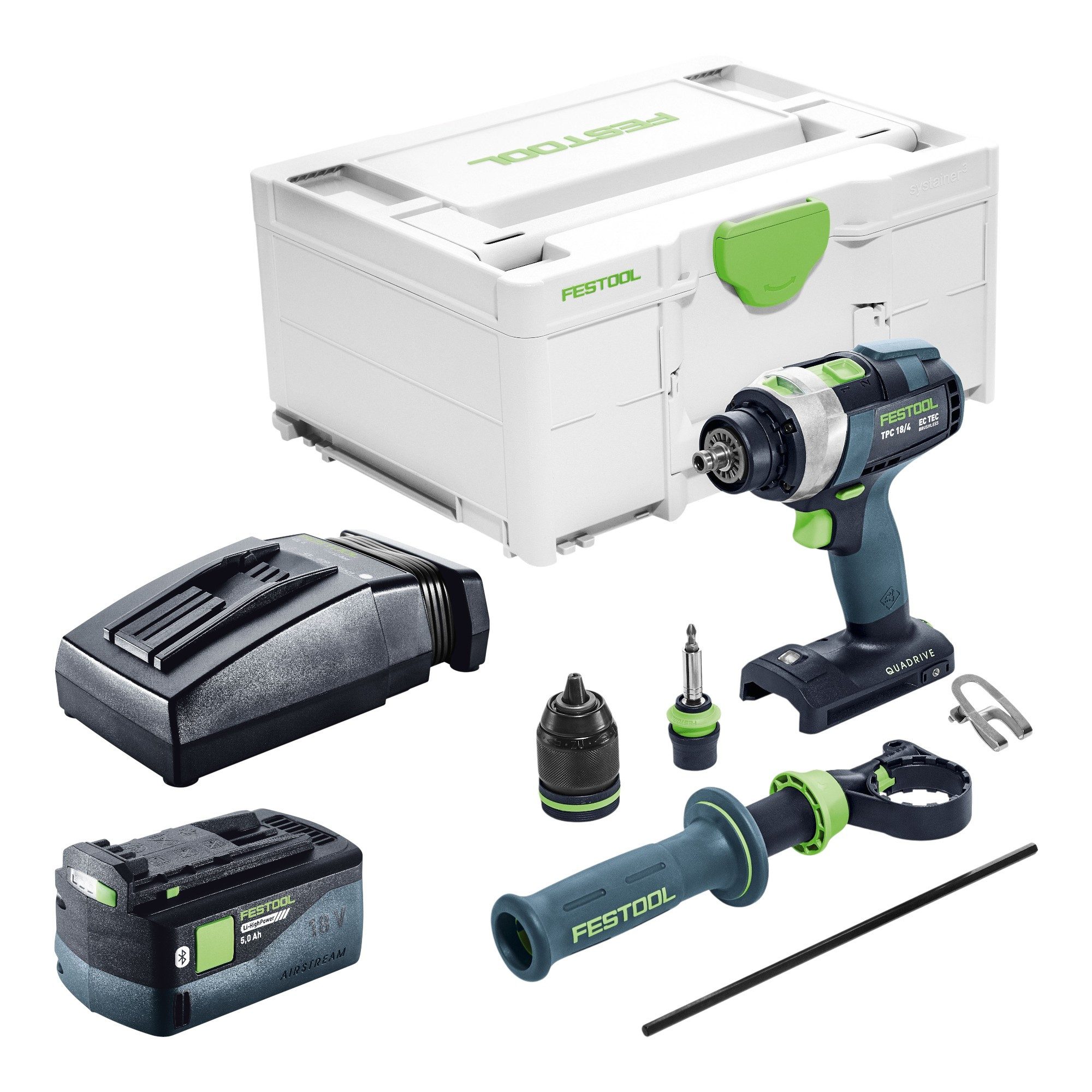 FESTOOL Akku-Schlagbohrschrauber TPC 18/4-Basic Akku Schlagbohrschrauber 18 V 75 Nm Brushless + 1x