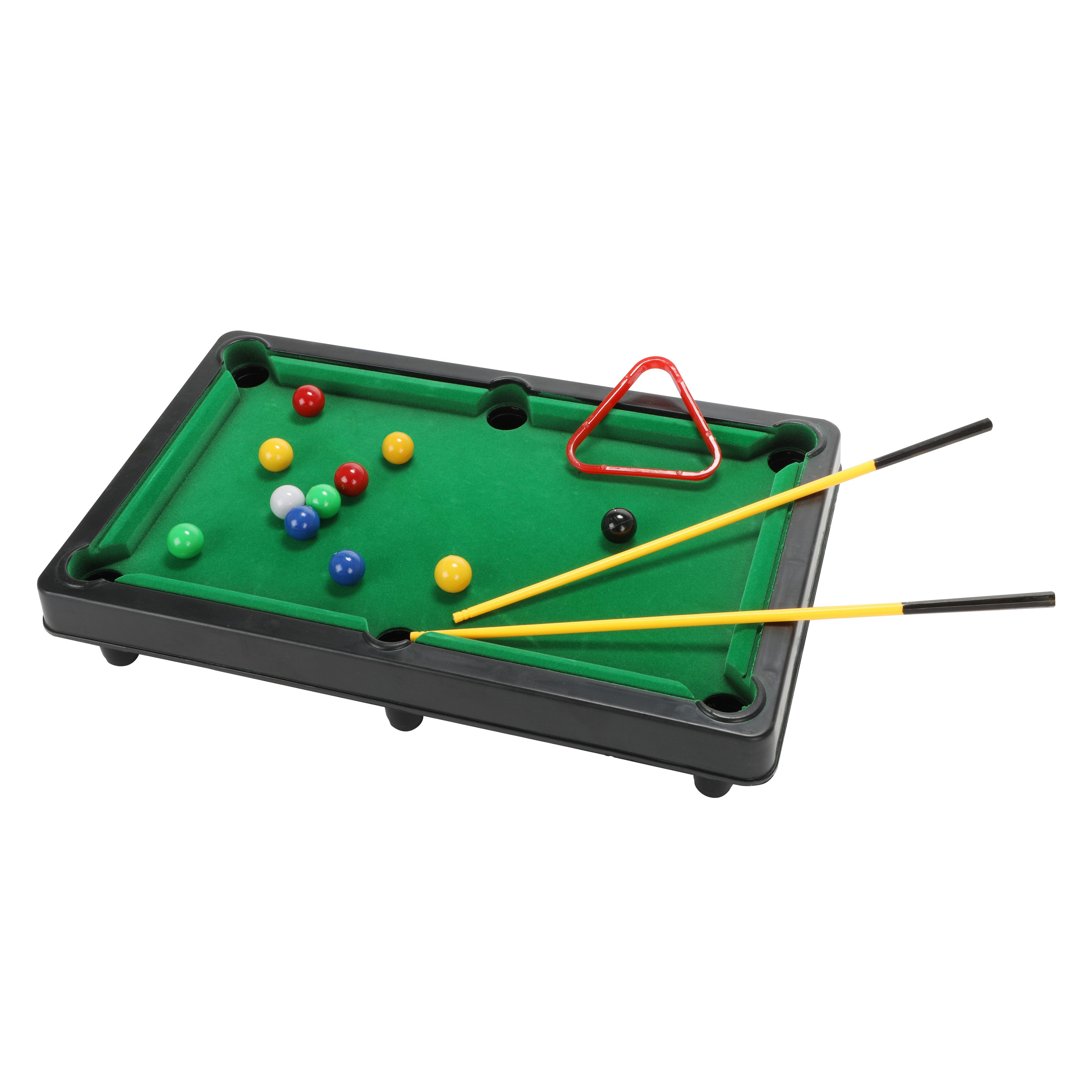 Toi-Toys Spieltisch Mini Billardtisch Snooker Spiel mit Queues und Bällen