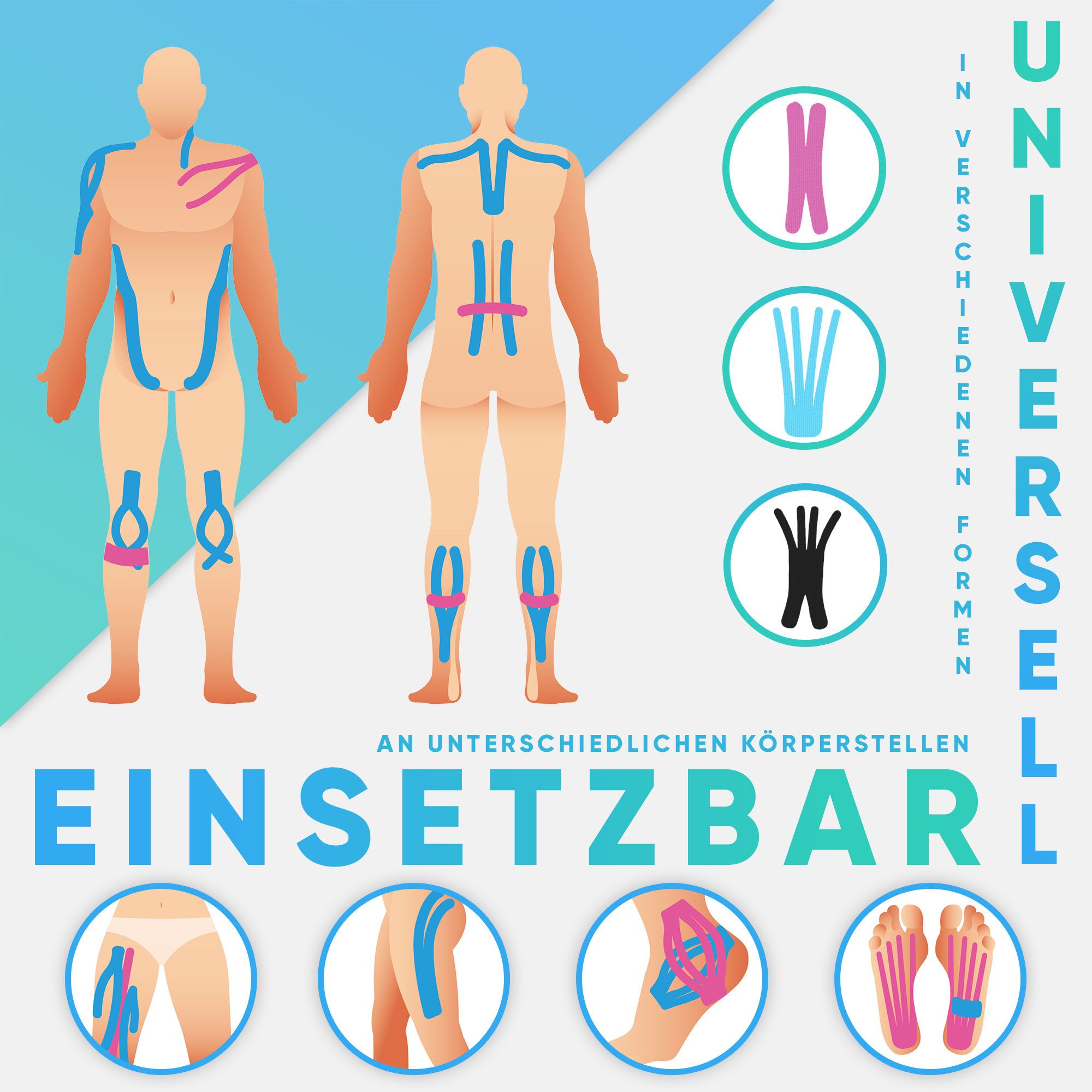 Health Press Kinesiologie-Tape Streifen-50er