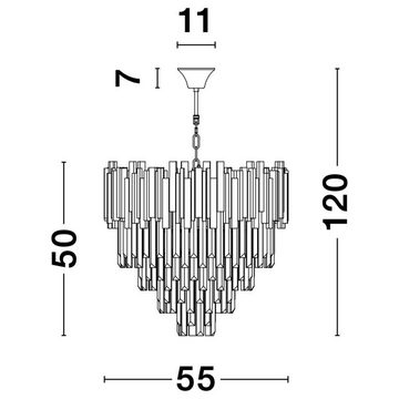 Nova Luce Kronleuchter Kronleuchter Grane in Gold E14 8-flammig, keine Angabe, Leuchtmittel enthalten: Nein, warmweiss, Kronleuchter