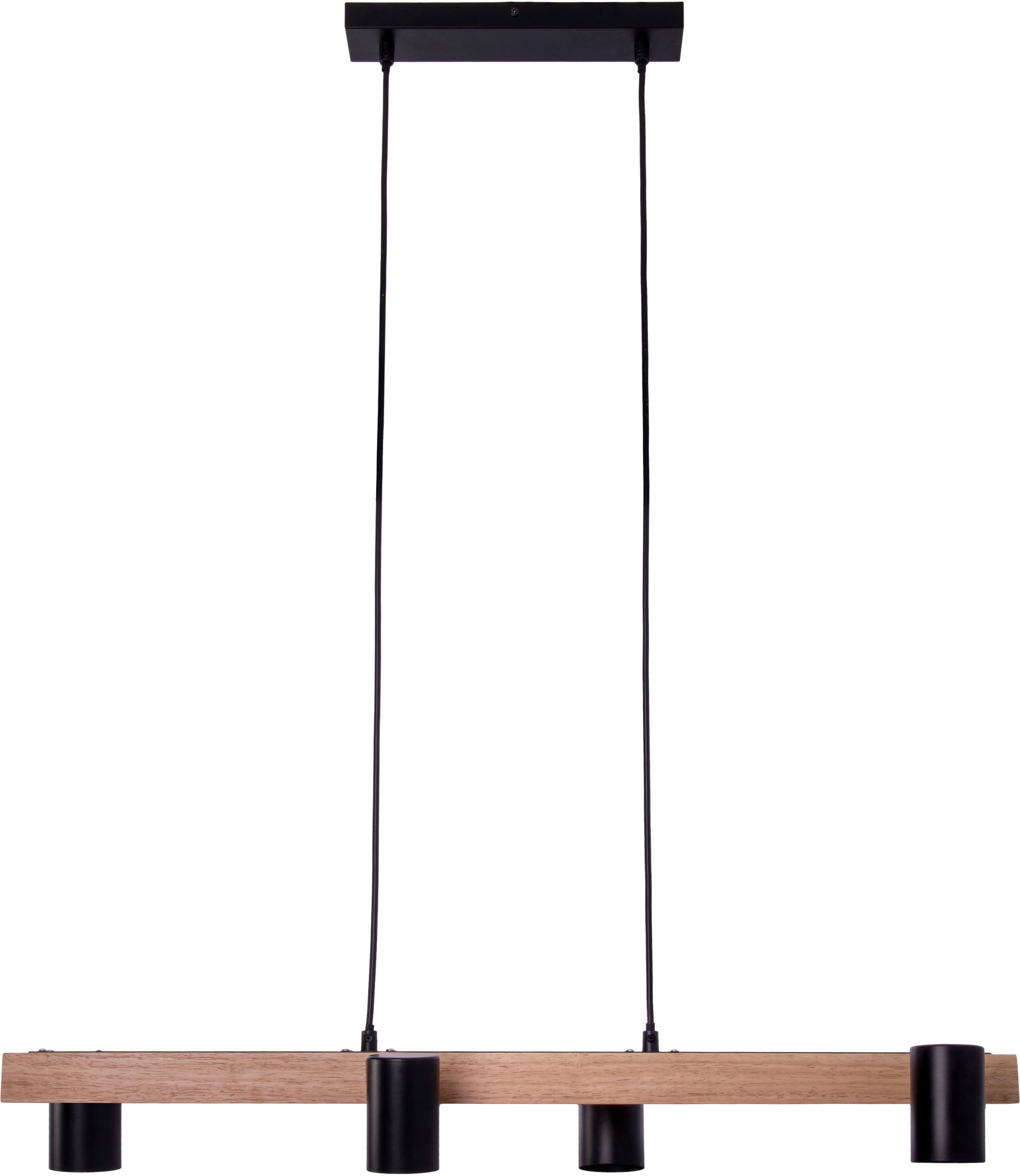 näve Pendelleuchte Frida, ohne Leuchtmittel, Material Metall/Gummibaum, Farbe natur/schwarz, exkl. 4xGU10 max. 40W