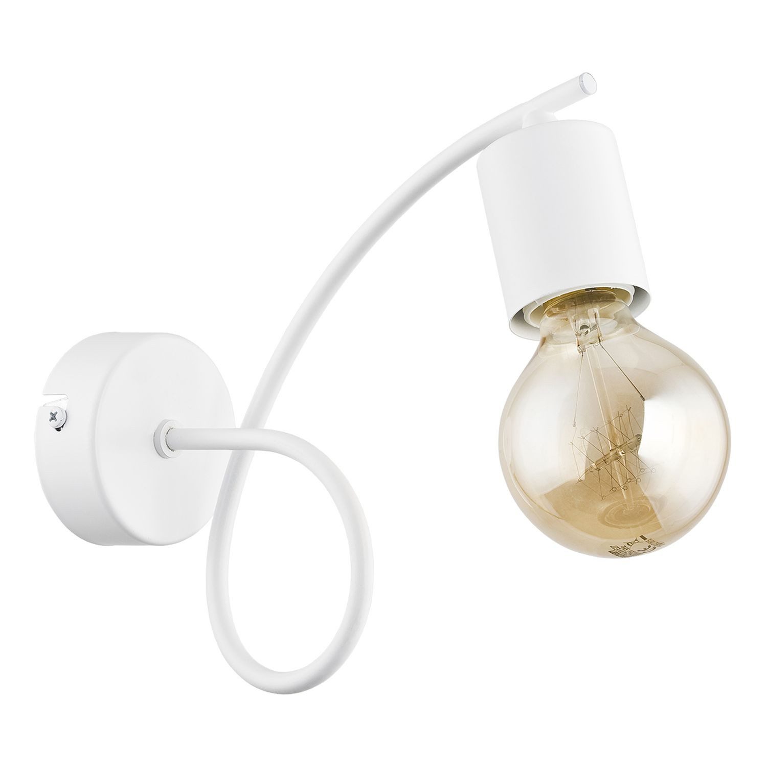 Licht-Erlebnisse Wandleuchte KALMAR, ohne Leuchtmittel, Weiß Metall H: 22 cm klein für E27 Retro Design