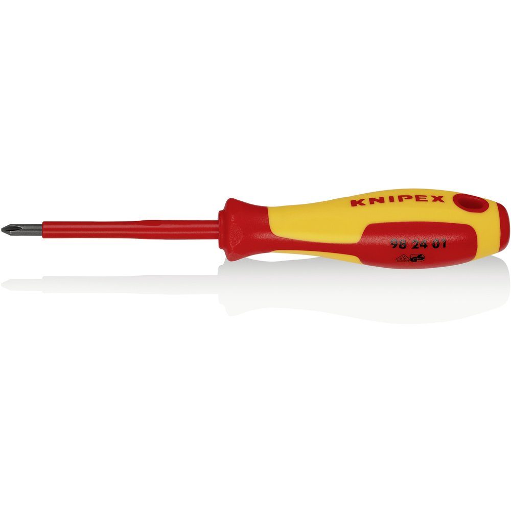 Knipex Schraubendreher Knipex 98 24 01 VDE Kreuzschlitz-Schraubendreher PH 1 Klingenlänge: 8