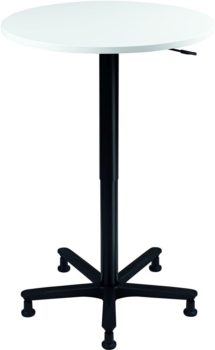 HAMMERBACHER Konferenztisch Säulentisch 80x80cm weiß/schwarz