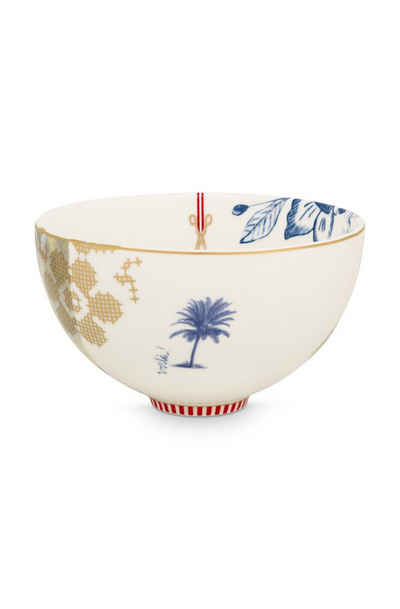 PiP Studio Schale Pip Studio Home Bowl / Schüssel Heritage Palm, Druchmesser 15 cm, weiß, Keramik