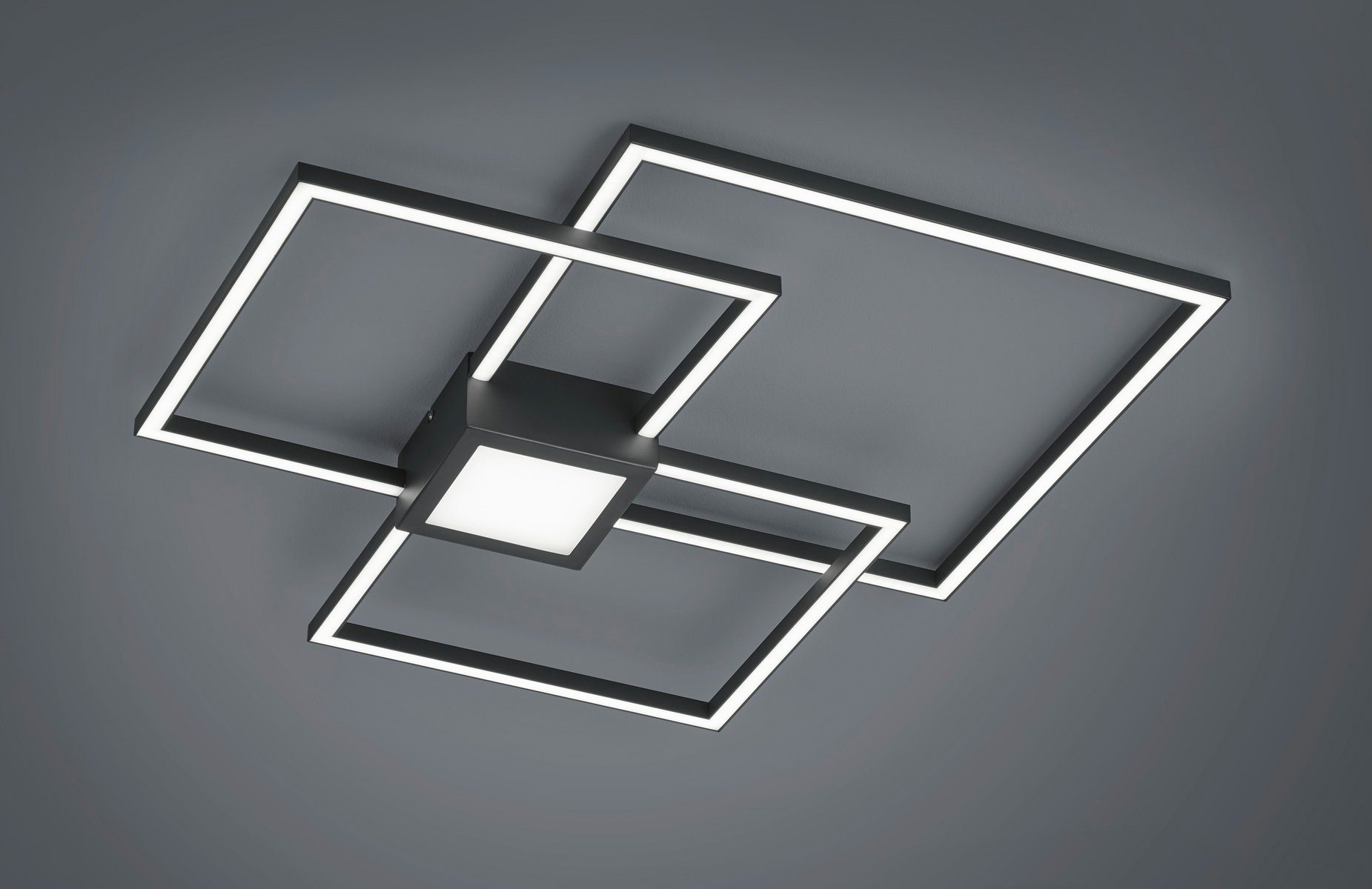 TRIO Leuchten Switch LED LED anthrazit fest Deckenleuchte integriert, Hydra, Deckenlampe, Dimmer Warmweiß, LED