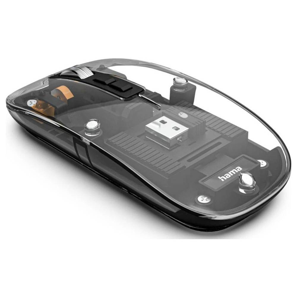 Hama WM-600 Maus Kabellos Optisch Transparent 5 Tasten 1600 dpi 00173094 Mäuse